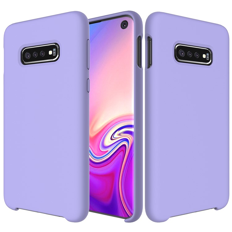 Soft Liquid Silicone Cell Phone Protective Case for Samsung Galaxy S10e - Purple-1