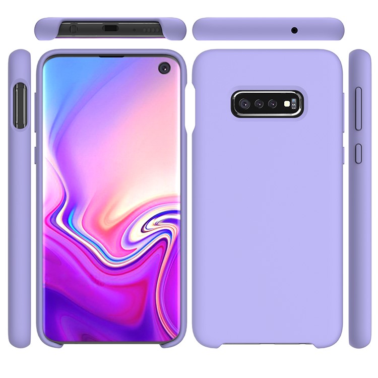 Soft Liquid Silicone Cell Phone Protective Case for Samsung Galaxy S10e - Purple-2