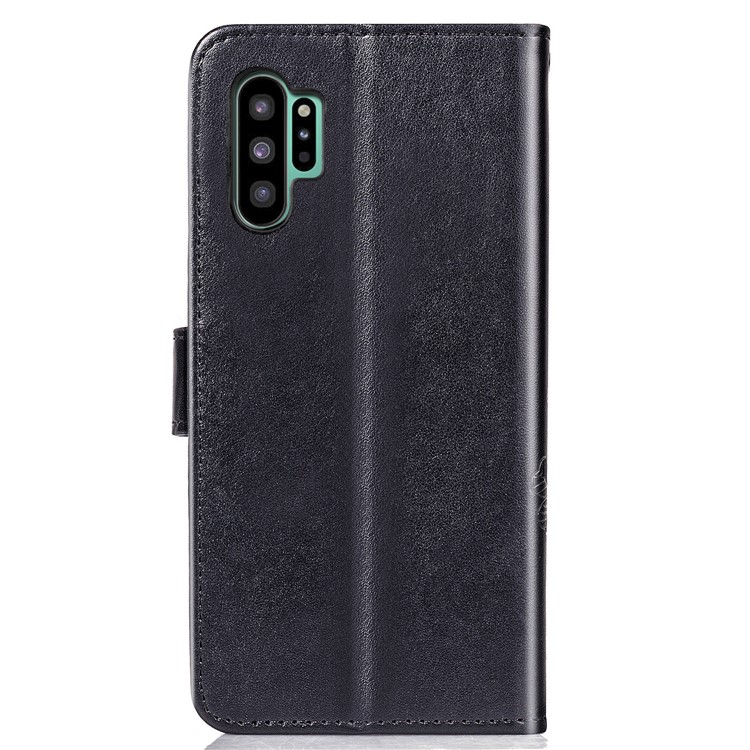 Imprint Clover Style Leather Wallet Phone Shell Cover for Samsung Galaxy Note 10 / Note 10 5G - Panda Plus / 10 Plus 5G - Black-3