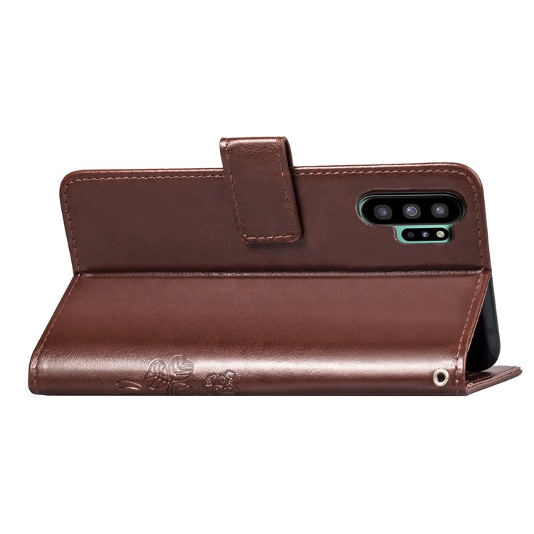 Imprint Clover Style Leather Wallet Phone Shell Cover for Samsung Galaxy Note 10 / Note 10 5G - Panda Plus / 10 Plus 5G - Bluswn-6