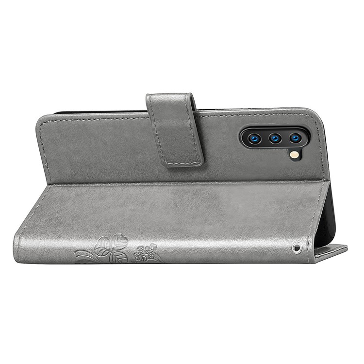 Imprint Clover Style Leather Wallet Cover for Huawei Honor Note 10 - Grey-6