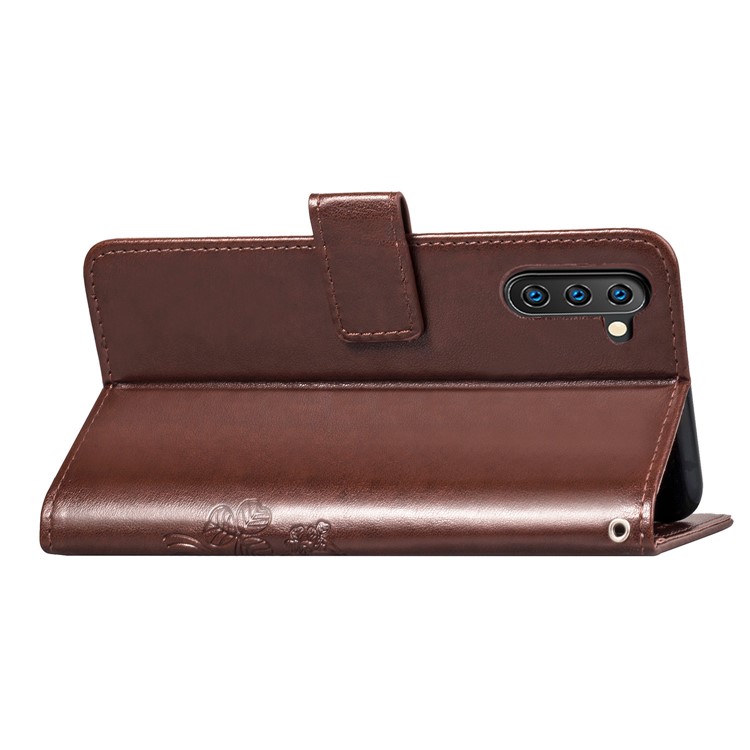 Imprint Clover Style Leather Wallet Cover for Huawei Honor Note 10 - Brown-6