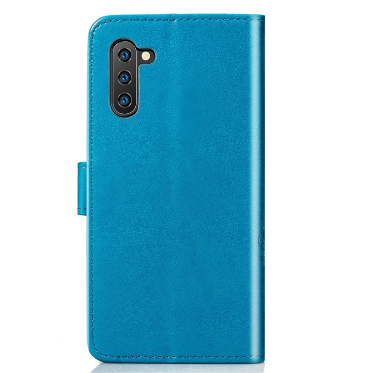 Imprint Clover Style Leather Wallet Cover for Huawei Honor Note 10 - Blue-3