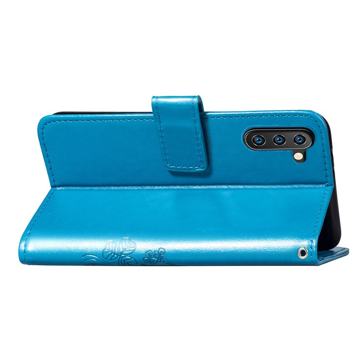 Imprint Clover Style Leather Wallet Cover for Huawei Honor Note 10 - Blue-6