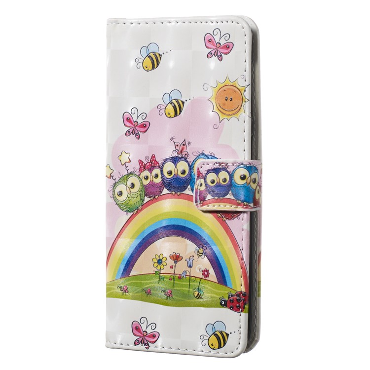 Light Spot Decor Pattern Printing Wallet Stand Leather Smartphone Case for Samsung Galaxy A20e - Owls-2