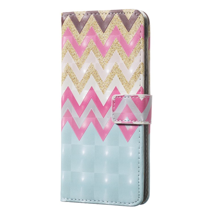 Light Spot Decor Pattern Printing Wallet Stand Leather Smartphone Case for Samsung Galaxy A20e - Colorized Wave-2