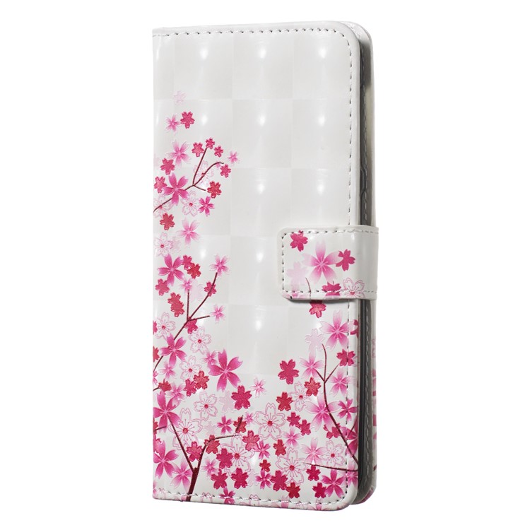 Light Spot Decor Pattern Printing Wallet Stand Leather Smartphone Case for Samsung Galaxy A20e - Pink Flowers-2