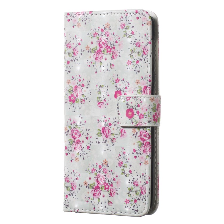 Light Spot Decor Pattern Printing Wallet Stand Leather Smartphone Case for Samsung Galaxy A20e - Pretty Flowers-2