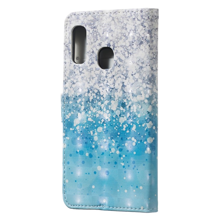 Light Spot Decor Pattern Printing Wallet Stand Leather Smartphone Case for Samsung Galaxy A20e - Blue-3