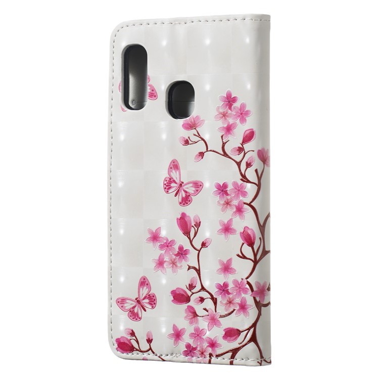 Light Spot Decor Pattern Printing Wallet Stand Leather Smartphone Case for Samsung Galaxy A20e - Butterflies-3
