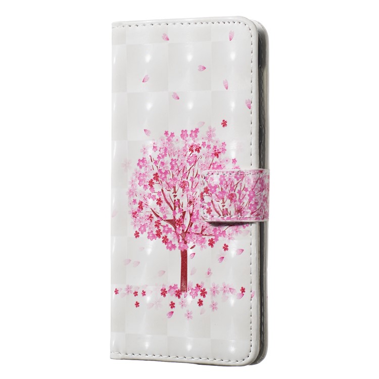 Light Spot Decor Pattern Printing Wallet Stand Leather Smartphone Case for Samsung Galaxy A20e - Pink Tree-2