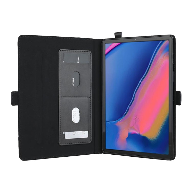 Double Stands Card Slots Leather Tablet Cover for Samsung Galaxy Tab A 8.0 (2019) with S Pen P200 P205 - Black-4