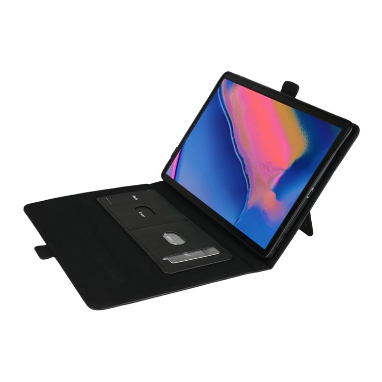 Double Stands Card Slots Leather Tablet Cover for Samsung Galaxy Tab A 8.0 (2019) with S Pen P200 P205 - Black-6