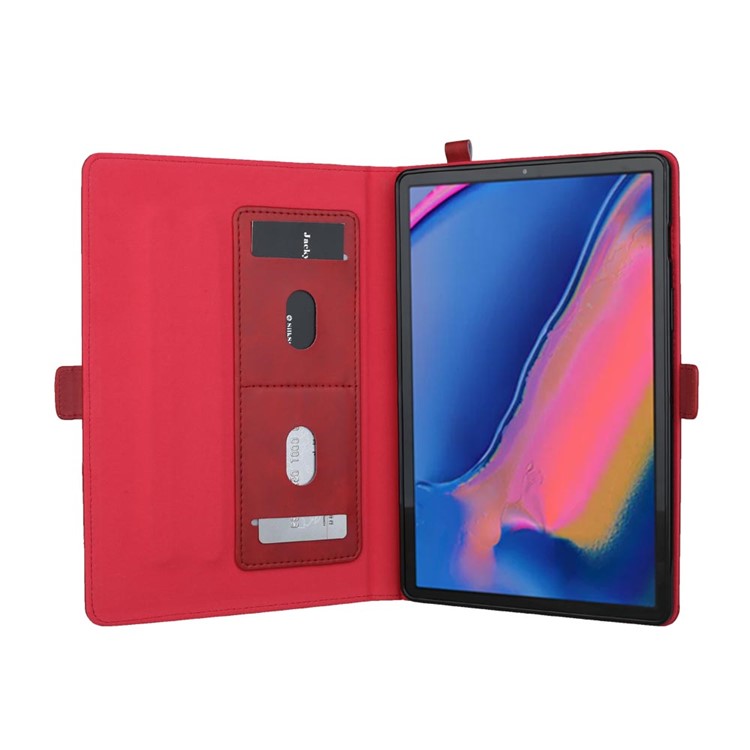 Double Stands Card Slots Leather Tablet Cover for Samsung Galaxy Tab A 8.0 (2019) with S Pen P200 P205 - Red-4