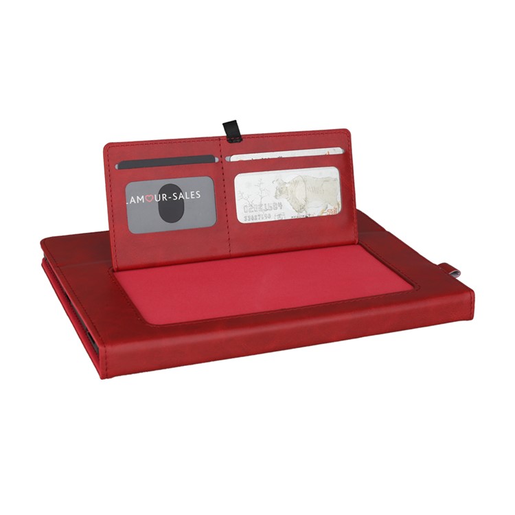 Double Stands Card Slots Leather Tablet Cover for Samsung Galaxy Tab A 8.0 (2019) with S Pen P200 P205 - Red-7