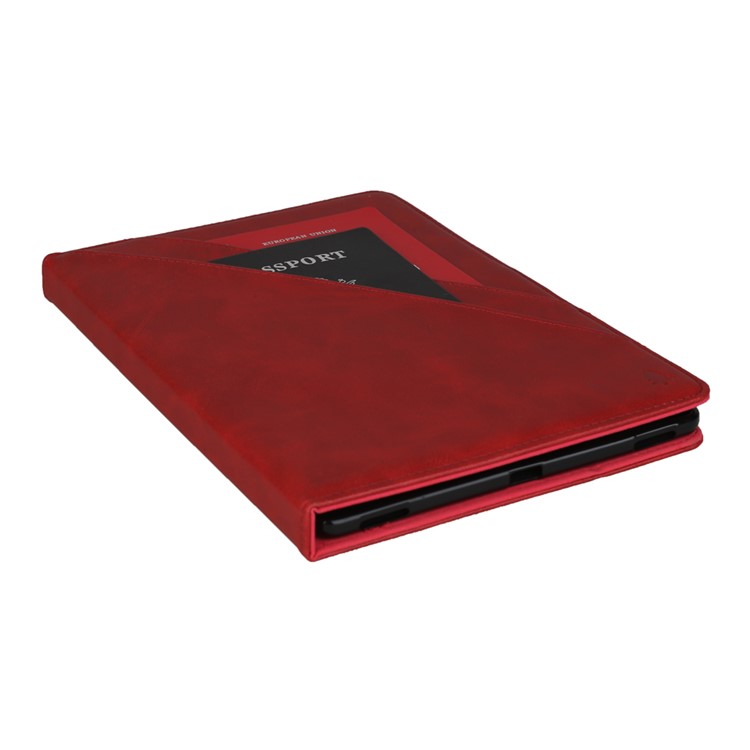 Double Stands Card Slots Leather Tablet Cover for Samsung Galaxy Tab A 8.0 (2019) with S Pen P200 P205 - Red-8