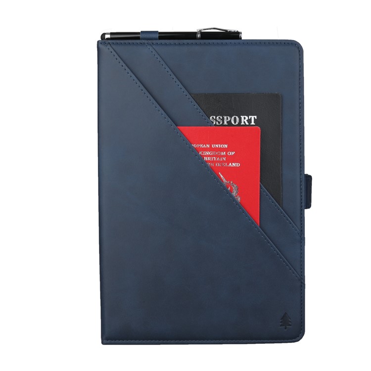 Double Stands Card Slots Leather Tablet Cover for Samsung Galaxy Tab A 8.0 (2019) with S Pen P200 P205 - Blue-2