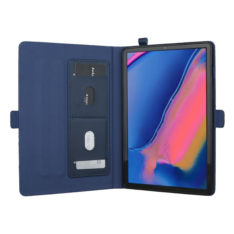 Double Stands Card Slots Leather Tablet Cover for Samsung Galaxy Tab A 8.0 (2019) with S Pen P200 P205 - Blue-4