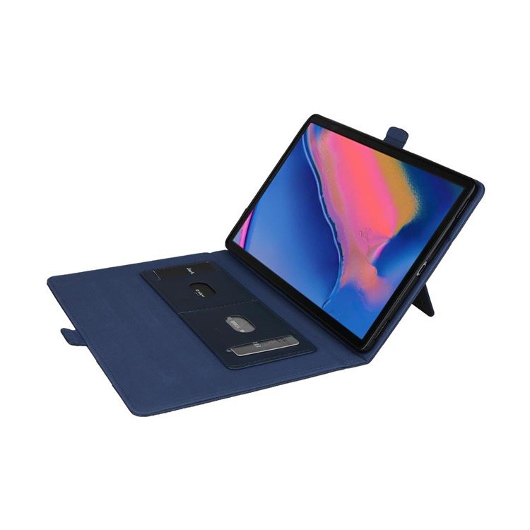 Double Stands Card Slots Leather Tablet Cover for Samsung Galaxy Tab A 8.0 (2019) with S Pen P200 P205 - Blue-6