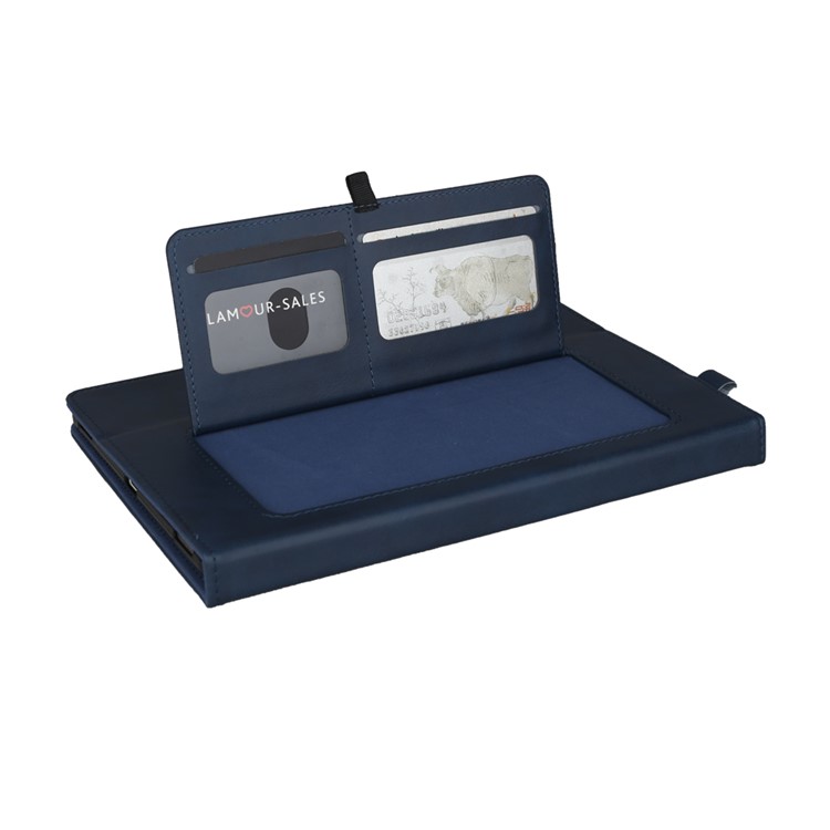 Double Stands Card Slots Leather Tablet Cover for Samsung Galaxy Tab A 8.0 (2019) with S Pen P200 P205 - Blue-7