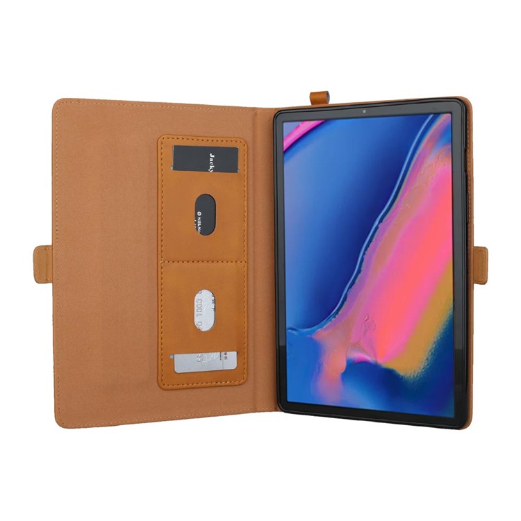Double Stands Card Slots Leather Tablet Cover for Samsung Galaxy Tab A 8.0 (2019) with S Pen P200 P205 - Light Brown-4