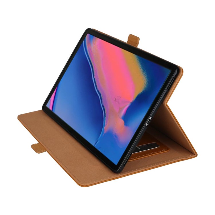 Double Stands Card Slots Leather Tablet Cover for Samsung Galaxy Tab A 8.0 (2019) with S Pen P200 P205 - Light Brown-5
