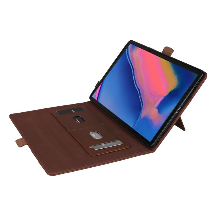 Double Stands Card Slots Leather Tablet Cover for Samsung Galaxy Tab A 8.0 (2019) with S Pen P200 P205 - Dark Brown-6