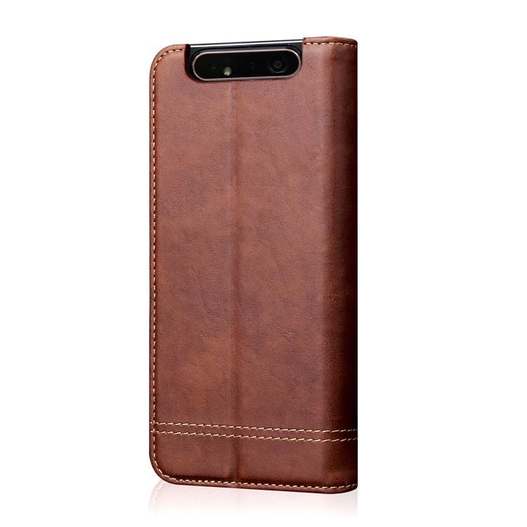 Retro Style Crazy Horse Leather Wallet Case for Samsung Galaxy A80/A90 - Coffee-3