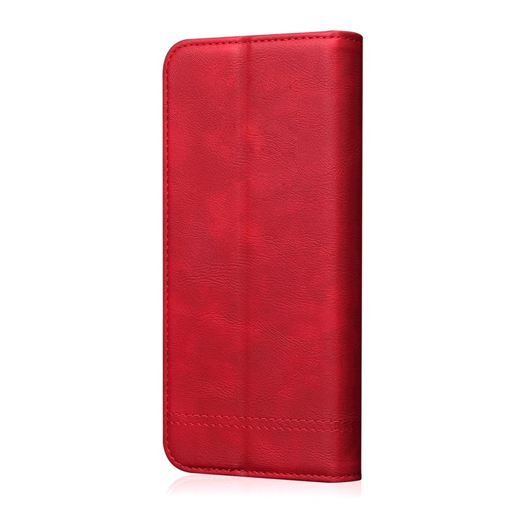 Auto-absorbed Crazy Horse Vintage Leather Wallet Case for Samsung Galaxy S10 5G - Red-3