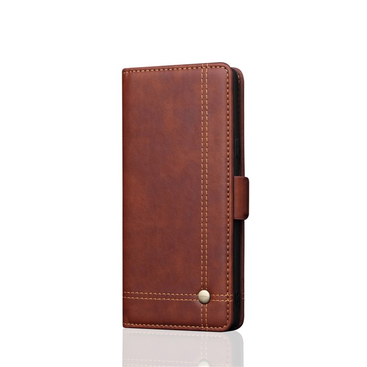 Retro Style Crazy Horse Leather Wallet Case for Samsung Galaxy Note 10 / Note 10 5G - Brown-1