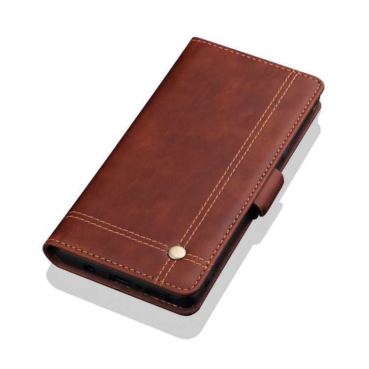 Retro Style Crazy Horse Leather Wallet Case for Samsung Galaxy Note 10 / Note 10 5G - Brown-4