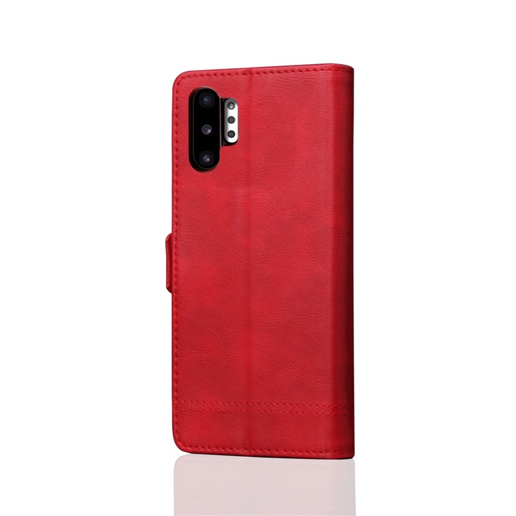 Auto-absorbed Crazy Horse Vintage Leather Wallet Case for Samsung Galaxy Note 10+/Note 10 Plus/10 Plus 5G - Red-2
