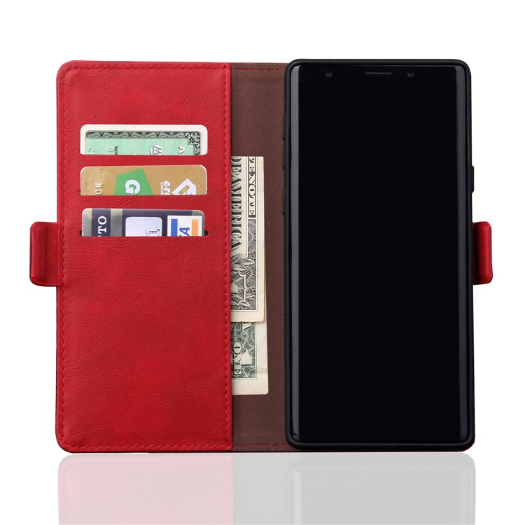 Auto-absorbed Crazy Horse Vintage Leather Wallet Case for Samsung Galaxy Note 10+/Note 10 Plus/10 Plus 5G - Red-4