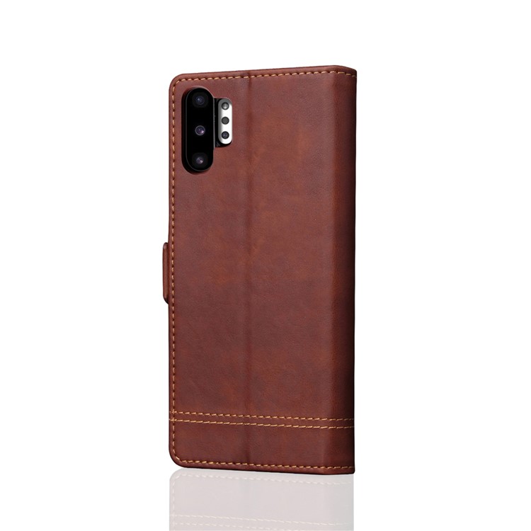Auto-absorbed Crazy Horse Vintage Leather Wallet Case for Samsung Galaxy Note 10+/Note 10 Plus/10 Plus 5G - Brown-2