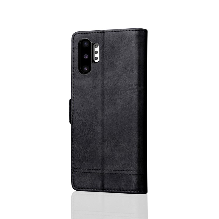 Auto-absorbed Crazy Horse Vintage Leather Wallet Case for Samsung Galaxy Note 10+/Note 10 Plus/10 Plus 5G - Black-2