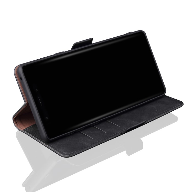 Auto-absorbed Crazy Horse Vintage Leather Wallet Case for Samsung Galaxy Note 10+/Note 10 Plus/10 Plus 5G - Black-3