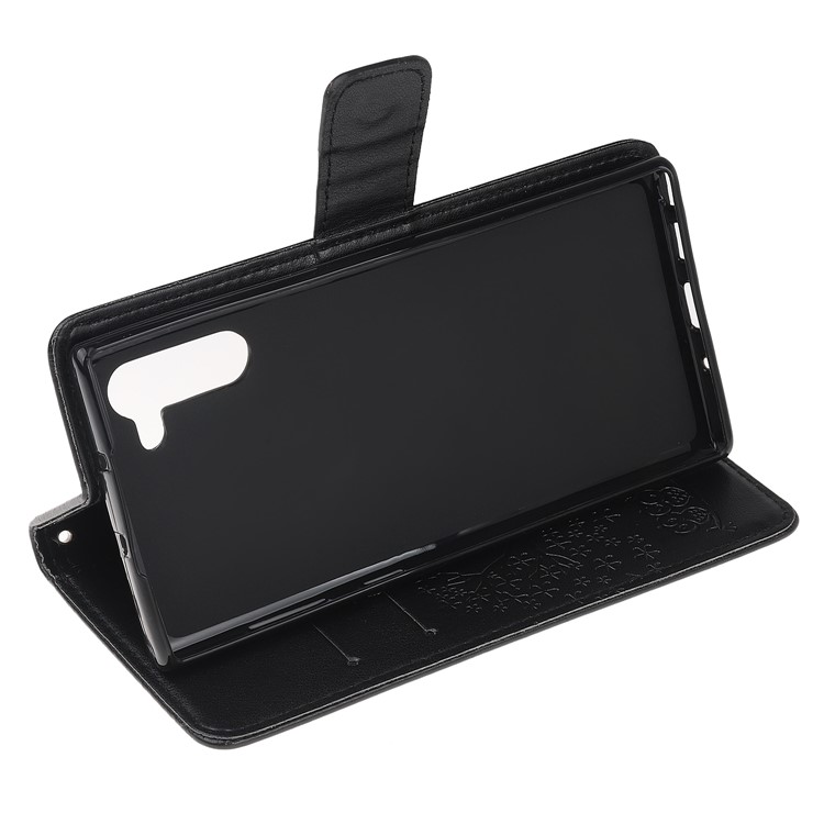 Imprint Tree Owl Wallet Stand Flip Leather Case for Samsung Galaxy Note 10/Note 10 5G - Black-4