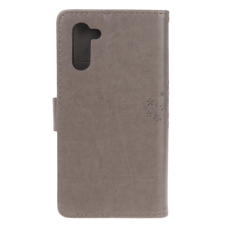Imprint Tree Owl Wallet Stand Flip Leather Case for Samsung Galaxy Note 10/Note 10 5G - Grey-3