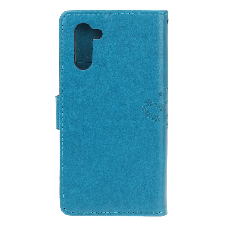 Imprint Tree Owl Wallet Stand Flip Leather Case for Samsung Galaxy Note 10/Note 10 5G - Blue-3