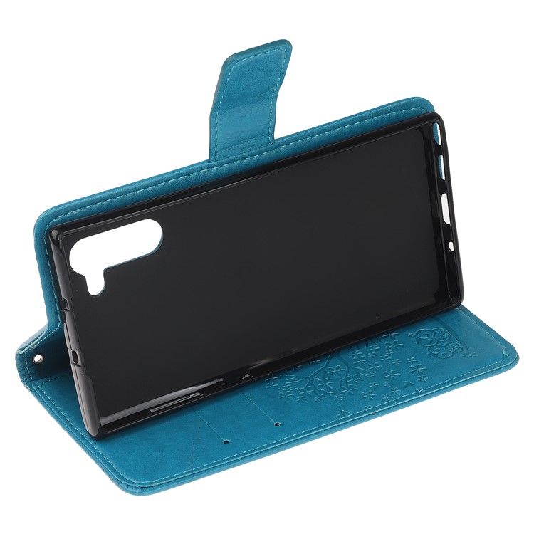 Imprint Tree Owl Wallet Stand Flip Leather Case for Samsung Galaxy Note 10/Note 10 5G - Blue-4