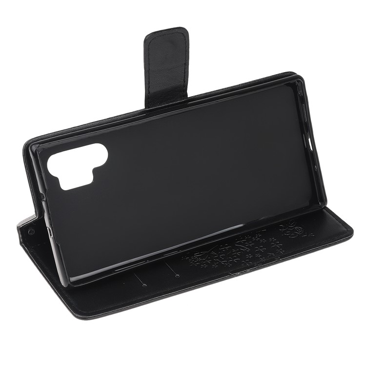 Imprint Tree Owl PU Leather Wallet Stand Case for Samsung Galaxy Note 10 Plus/10 Plus 5G - Black-4