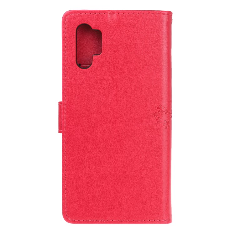 Imprint Tree Owl PU Leather Wallet Stand Case for Samsung Galaxy Note 10 Plus/10 Plus 5G - Red-3