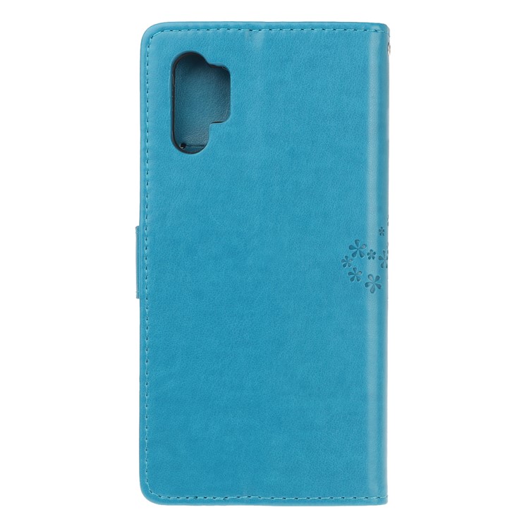 Imprint Tree Owl PU Leather Wallet Stand Case for Samsung Galaxy Note 10 Plus/10 Plus 5G - Blue-3