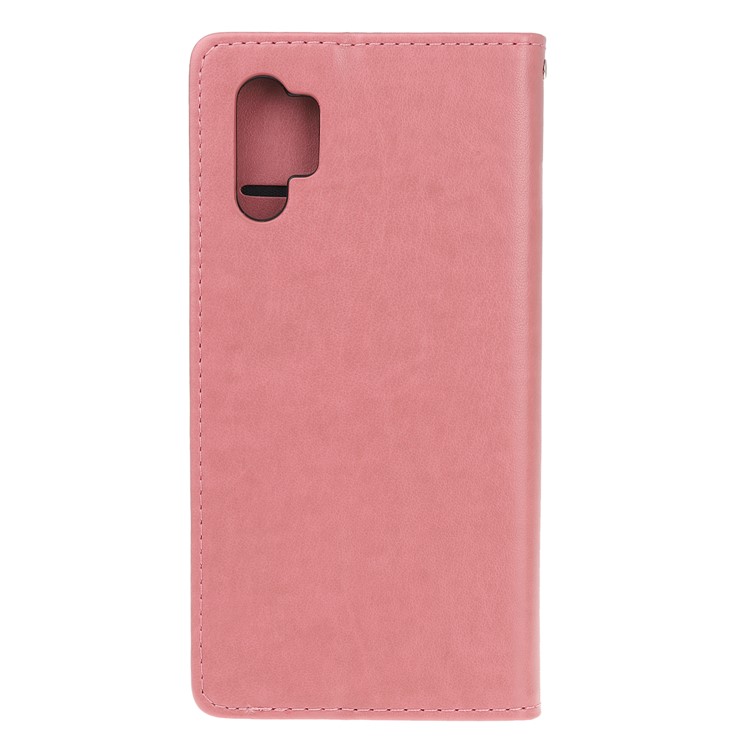 Imprint Cat Pattern PU Leather Flip Stand Phone Case for Samsung Galaxy Note 10 Plus/Note 10 Plus 5G - Pink-3