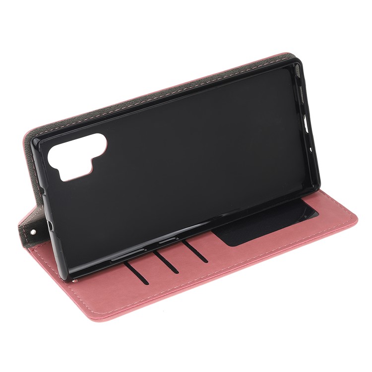 Imprint Cat Pattern PU Leather Flip Stand Phone Case for Samsung Galaxy Note 10 Plus/Note 10 Plus 5G - Pink-4