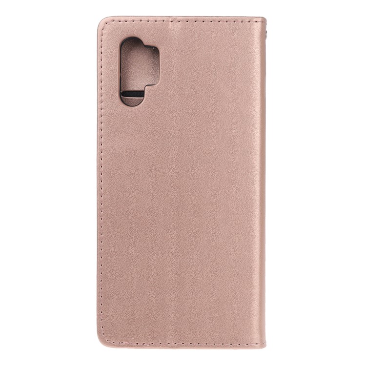 Imprint Cat Pattern PU Leather Flip Stand Phone Case for Samsung Galaxy Note 10 Plus/Note 10 Plus 5G - Rose Gold-3