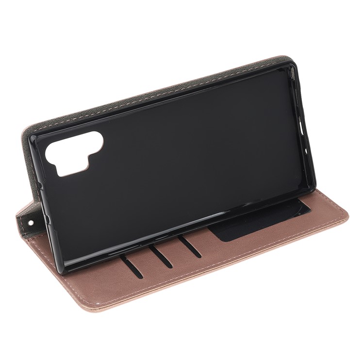 Imprint Cat Pattern PU Leather Flip Stand Phone Case for Samsung Galaxy Note 10 Plus/Note 10 Plus 5G - Rose Gold-4