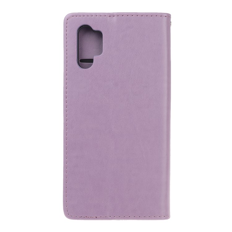 Imprint Cat Pattern PU Leather Flip Stand Phone Case for Samsung Galaxy Note 10 Plus/Note 10 Plus 5G - Purple-3