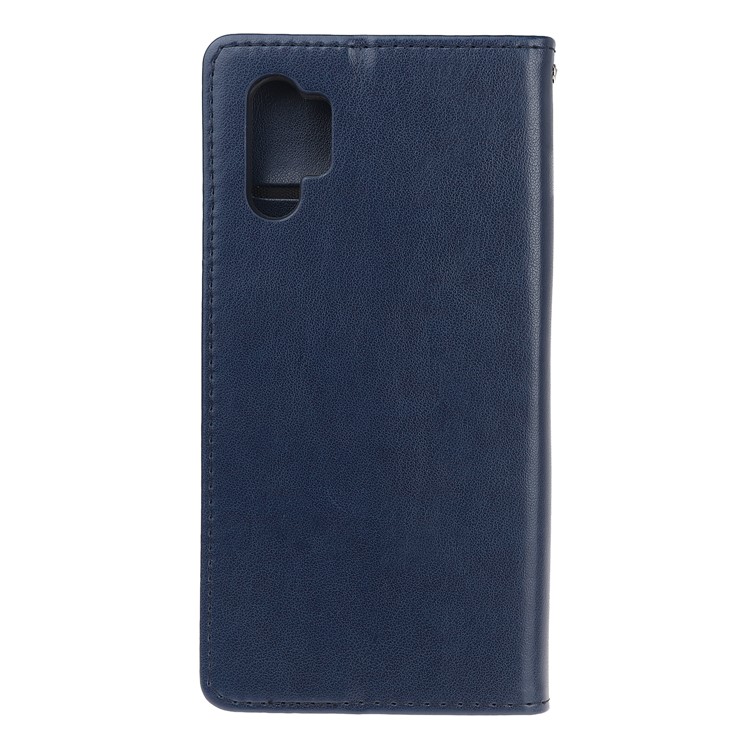 Imprint Cat Pattern PU Leather Flip Stand Phone Case for Samsung Galaxy Note 10 Plus/Note 10 Plus 5G - Dark Blue-3