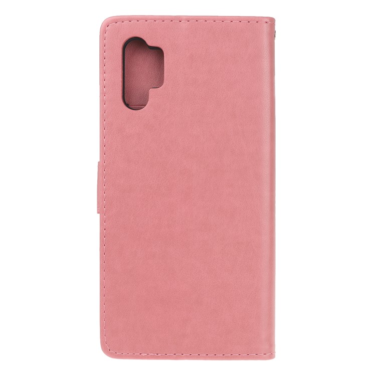 Imprint Butterfly Flower PU Leather Phone Case with Lanyard for Samsung Galaxy Note 10+/Note 10 Plus/10 Plus 5G - Pink-3